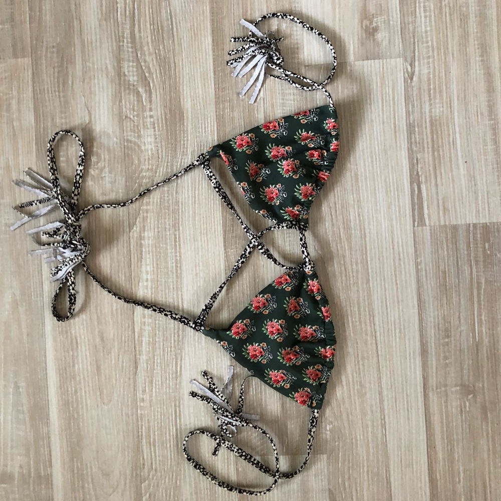 floral triangle bikini top